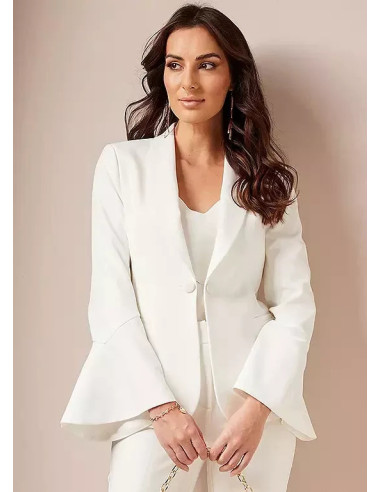 Together Ivory Tailored Jacket with Fluted Sleeves