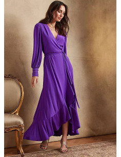 Together Purple Jersey Frill Detail Maxi Dress 2