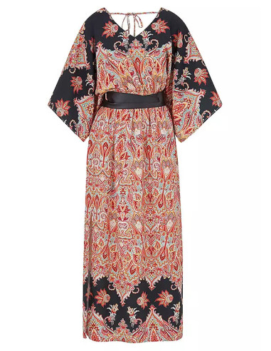 Together Border Print Kimono Dress