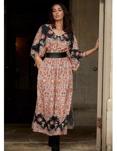 Together Border Print Kimono Dress 2