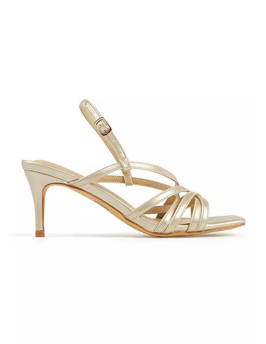 Kaleidoscope Champagne Strappy Heeled Sandals