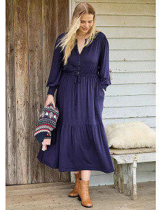 Freestyle Navy Tiered Maxi Dress 2