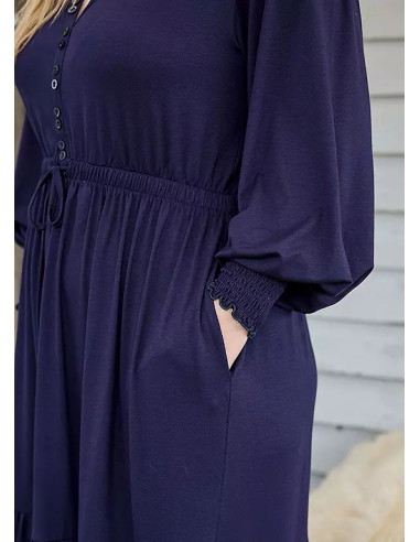 Freestyle Navy Tiered Maxi Dress