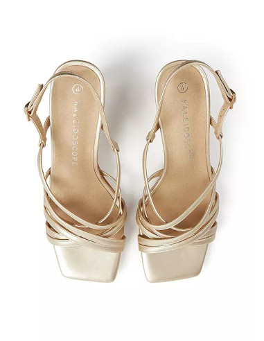 Kaleidoscope Champagne Strappy Heeled Sandals