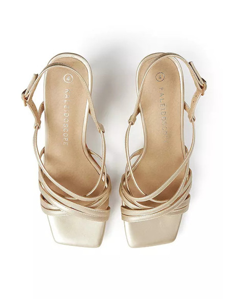 Kaleidoscope Champagne Strappy Heeled Sandals