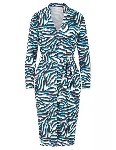 Kaleidoscope Blue Zebra Print Jersey Dress