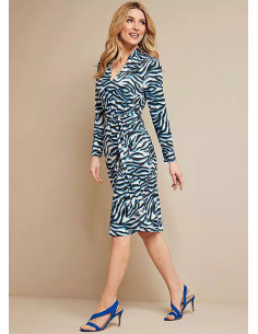 Kaleidoscope Blue Zebra Print Jersey Dress 2