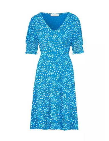 Freemans Blue Pineapple Print Tea Dress