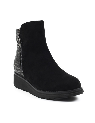 Lunar Alder Black Wedge Ankle Boot