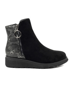 Lunar Alder Black Wedge Ankle Boot 2