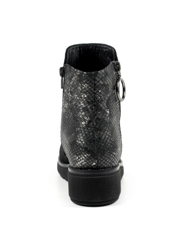 Lunar Alder Black Wedge Ankle Boot