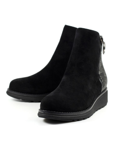 Lunar Alder Black Wedge Ankle Boot