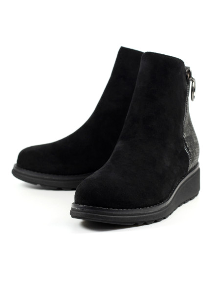 Lunar Alder Black Wedge Ankle Boot