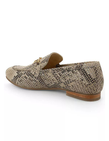 Freemans Snake Leather Snaffle Trim Loafers