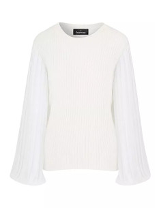 Freemans Woven Sleeve Ribbed Jumper