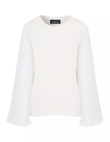 Freemans Woven Sleeve Ribbed Jumper