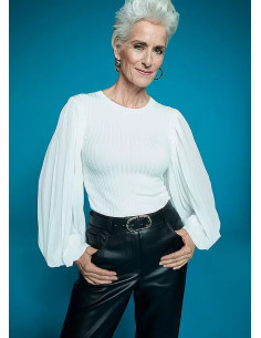 Freemans Woven Sleeve Ribbed Jumper 2