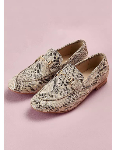 Freemans Snake Leather Snaffle Trim Loafers