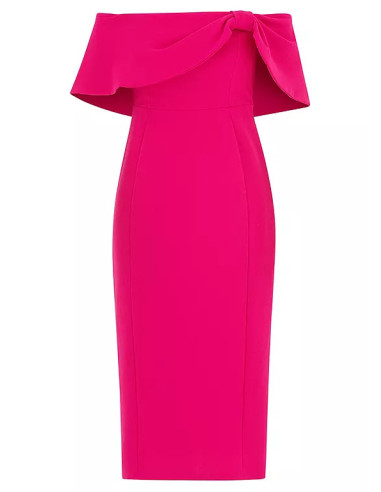 Kaleidoscope Pink Jersey Bardot Midi Dress