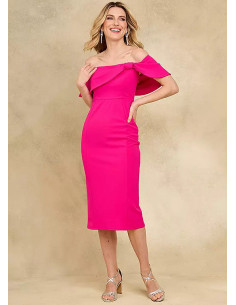 Kaleidoscope Pink Jersey Bardot Midi Dress 2