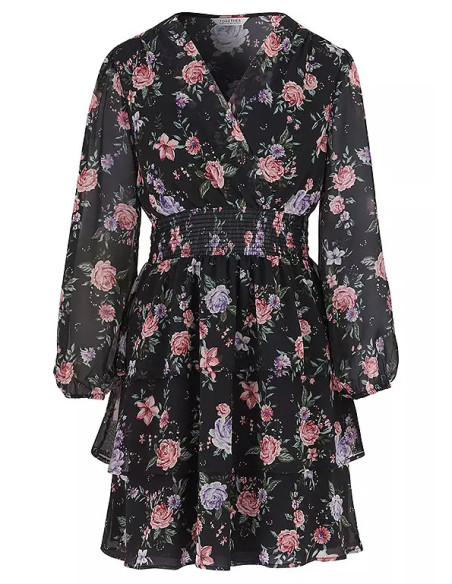 Together Print Frill Detail Dress