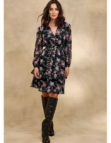 Together Print Frill Detail Dress