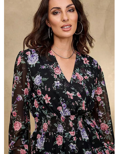 Together Print Frill Detail Dress