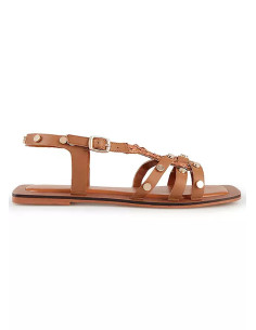 Freemans Leather Plaited Stud Flat Sandals 2