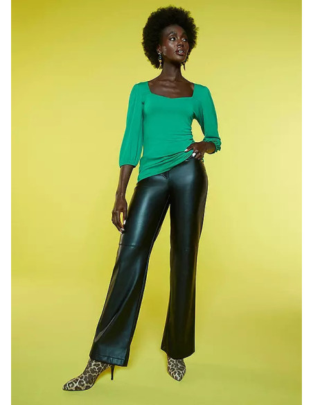 Freemans Green Sweetheart Neckline Jersey Top