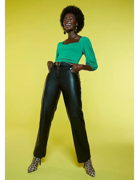 Freemans Green Sweetheart Neckline Jersey Top