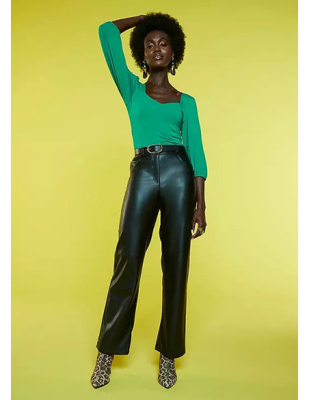 Freemans Green Sweetheart Neckline Jersey Top