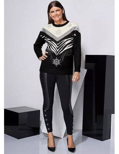 STAR by Julien Macdonald Black Zebra Diamante Jumper
