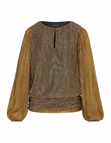 Kaleidoscope Gold Plisse Blouse