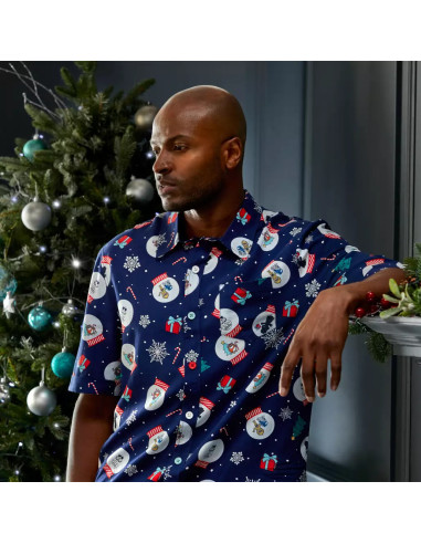 Disney Star Wars Christmas Snowglobe Button Shirt