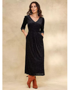 Together Black Devore Pocket Midi Dress 2