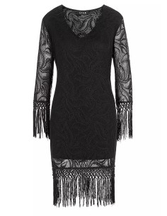 STAR by Julien Macdonald Black Long Sleeve Lace Dress