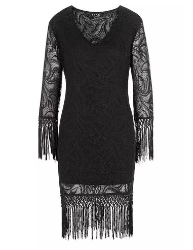 STAR by Julien Macdonald Black Long Sleeve Lace Dress