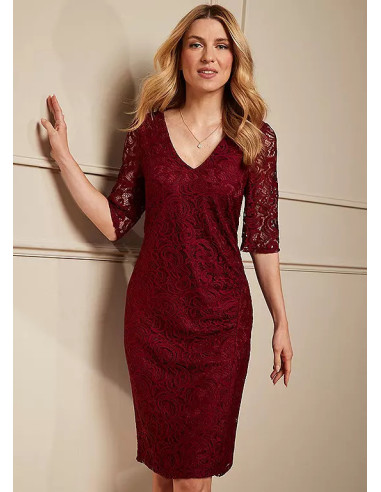 Kaleidoscope Berry Lace Shift Dress