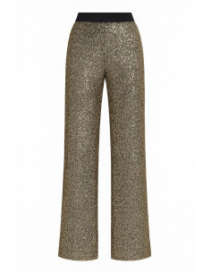 STAR by Julien Macdonald Gold Sequin Wide Leg Trousers