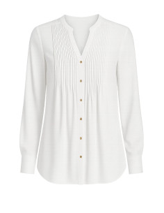 Freemans White Pintuck Blouse