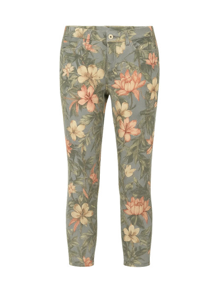 Charlie B Printed Twill Skinny Pants