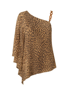 Together Animal Print One Shoulder Blouse