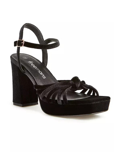 Freemans Black Velvet Platform Sandals