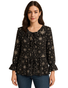 STAR JULIEN MACDONALD Starburst Print Tunic Top Blouse Long Sleeve 2