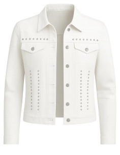 STAR by Julien Macdonald Denim Stud Detail White Jacket