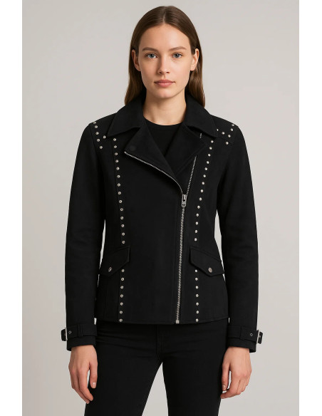 STAR by Julien Macdonald Black Suede Biker Jacket