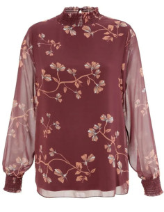 Aniston Selected Smocked Overlay Blouse