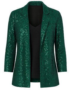 Sosandar Green Sequin Blazer