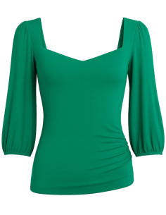 Freemans Green Sweetheart Neckline Jersey Top