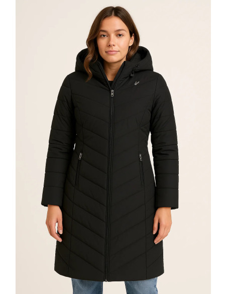 Calvin Klein Ladies Longline Black Puffer Jacket